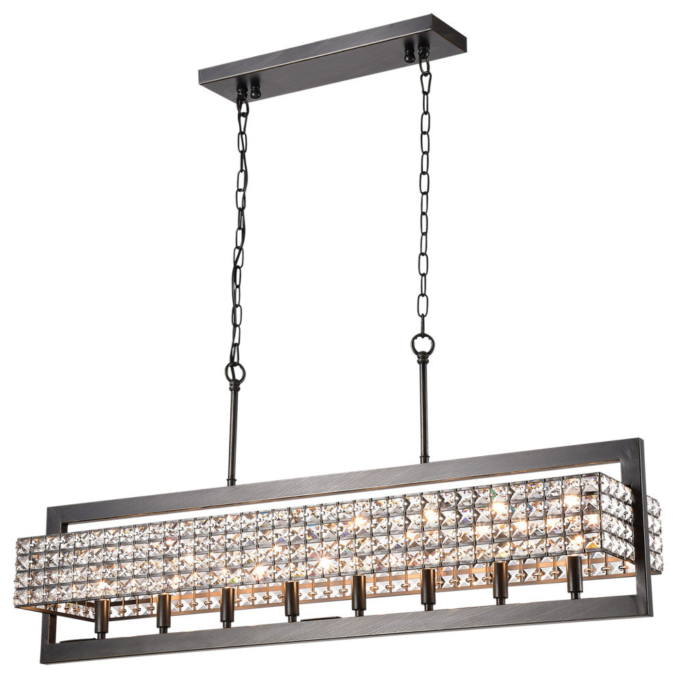 Kari 8-Light Chandelier, Dining/Living Room, Kitchen Island, Black