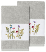 Serenity 2-Piece Embellished Hand Towel Set, Light Gray