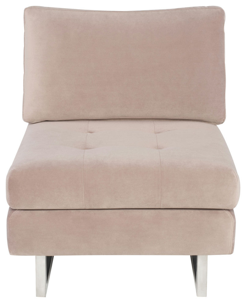 Janis Blush Fabric Armless Sofa Seat, HGSC595