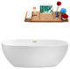 59" Streamline N300BBR Bathtub and Tray With Drain, Brushed Brass