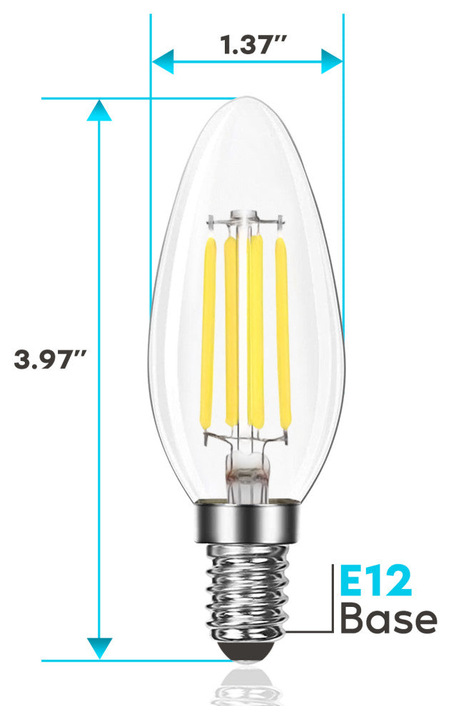 Luxrite 100W Candelabra LED Light Bulbs B11 5000K 800LM E12 16-Pack