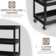 Costway 3-Tier Utility Cart Metal Storage Service Trolley 330lbs Capacity
