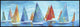 "Colorful Sails" Floater Framed Painting Print on Canvas, 45x15
