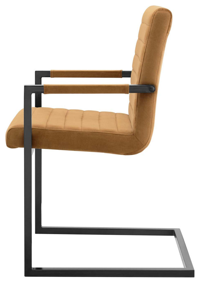Side Dining Chair, Set of 2, Velvet, Brown, Cafe Bistro Restaurant Hospitality