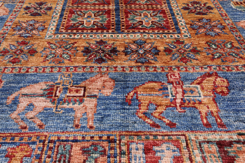3' 3" X 5' 0" Handmade Antiqued Pazyryk Historical Design Rug Q10699