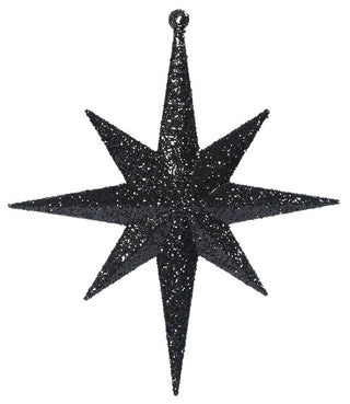 Vickerman 8" Black Glitter Bethlehem Star 4/Box