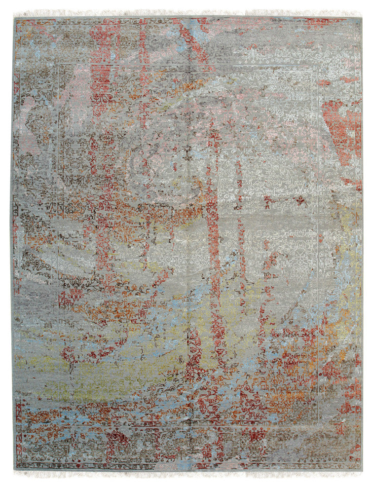 SILVER Contemporary Abstract Galaxy Area Rug