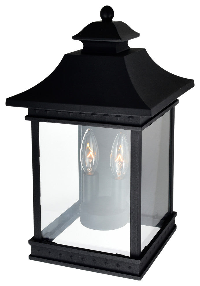 Cleveland 2 Light Black Outdoor Wall Light