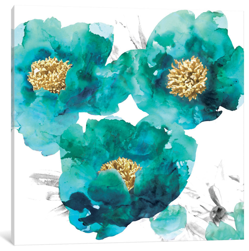 "Aqua Trio II" by Vanessa Austin, Canvas Print, 18x18"