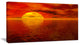 "Sun Falling To Yellow Ocean" Seashore Canvas Print, 32"x16"