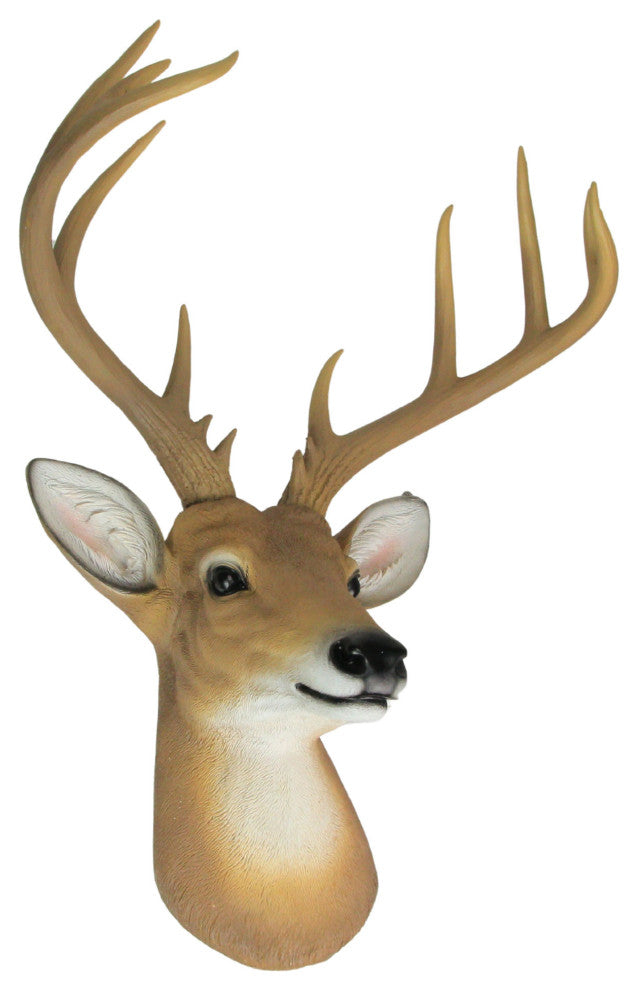 12 Point Buck Deer Head Bust Wall Hanging