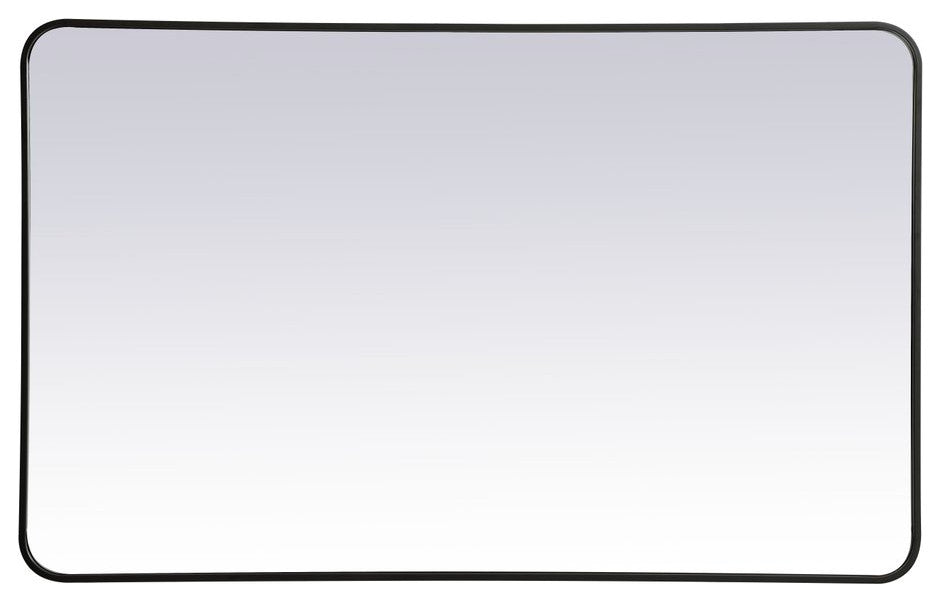 Ellis Soft Corner Metal Rectangular Mirror, Black, 30"x48"