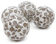 4" Gold Star Flowers Porcelain Ball Set