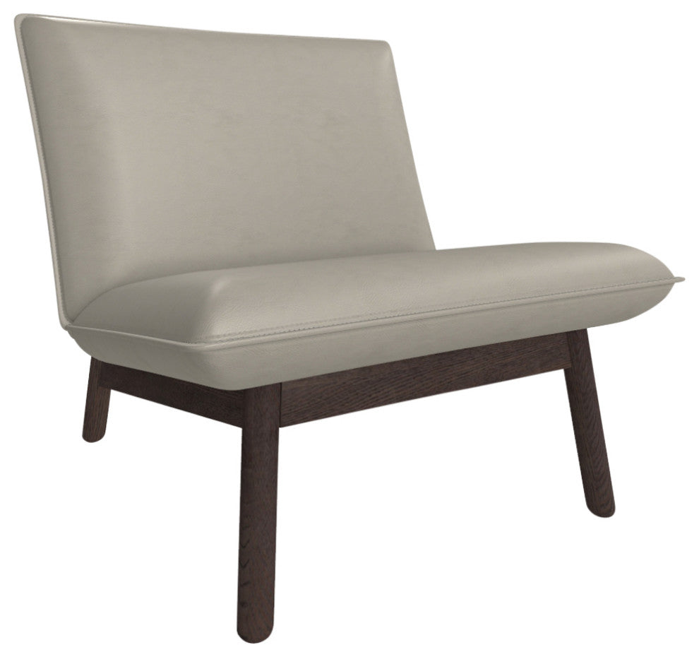 Cantor Leather Lounge Chair, Finish Shown: Ebony, Leather Shown: Cream