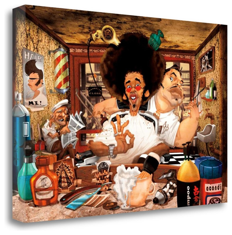 "The Barbers Shop" By Adam Perez, Giclee Print on Gallery Wrap Canvas