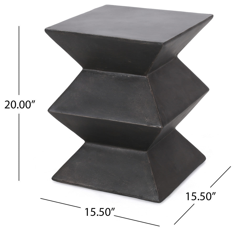 Chellis Outdoor Lightweight Concrete Side Table, Antique Copper