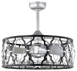 Netanel 24.4 in. Indoor Silver Finish Ceiling Fan with Light Kit and Remote