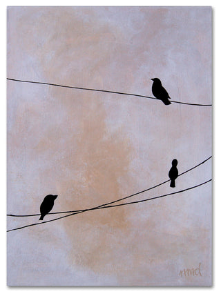 Nicole Dietz 'Bird On Wire White' Canvas Art, 47x35