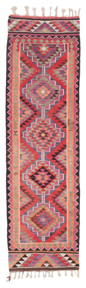 Vintage Turkish Kilim Runner 3' 2" x 10' 8", 38 in. x 128 in.