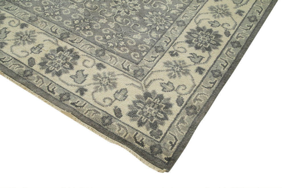 Rug N Carpet - Handmade Oriental 9' 9" x 13' 9" Pastel Grey Oushak Rug