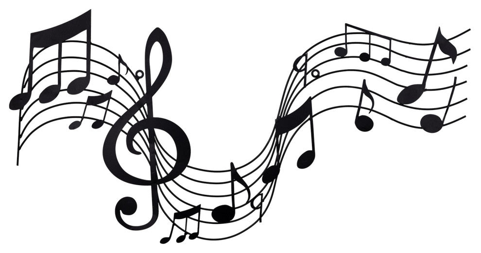 Black Metal Flowing Musical Bars D"cor Piece