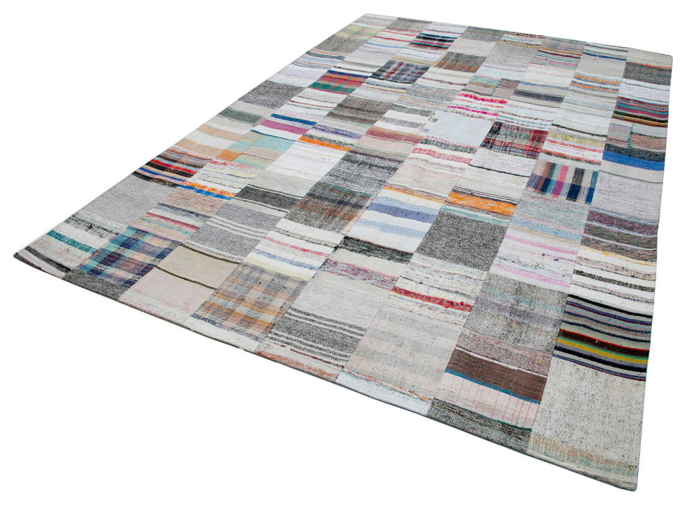 Rug N Carpet - Handmade Oriental 8' 1'' x 11' 7'' Rustic Patchwork Kilim Rug