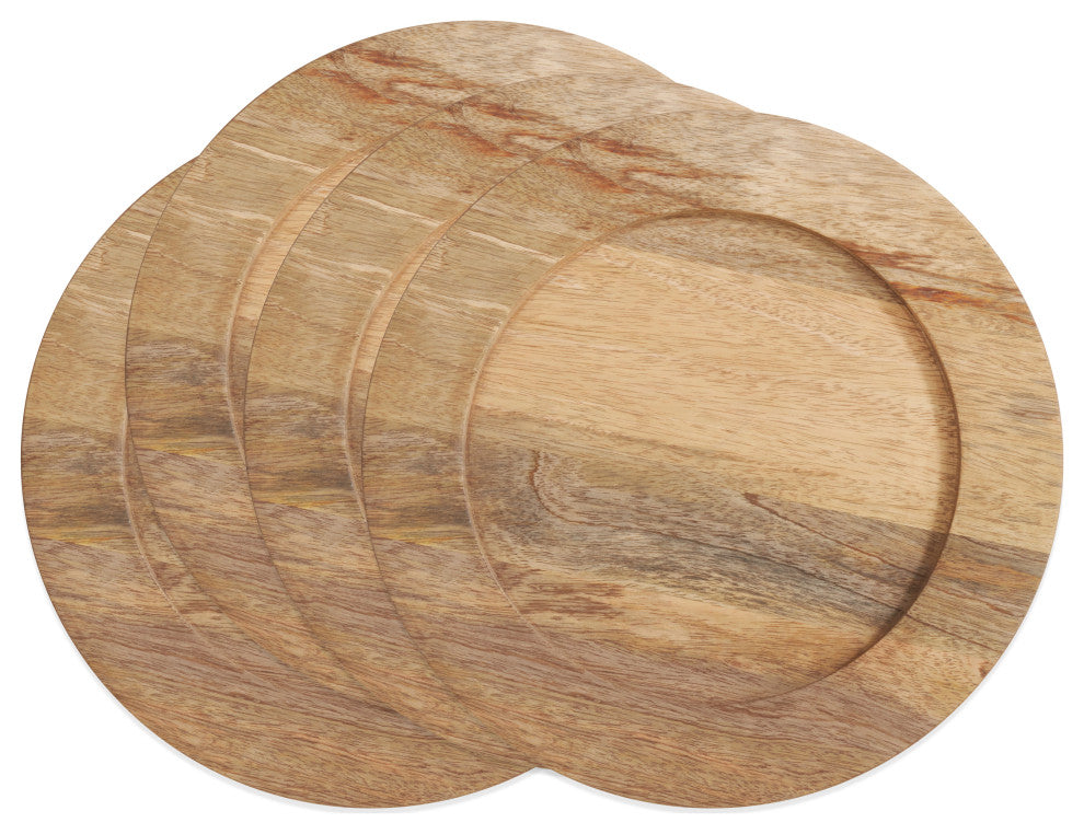 Wood Charger Plates, Set of 4