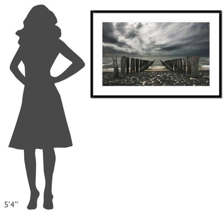 "Sea Defense" Framed Digital Print by Leon, 44x29"