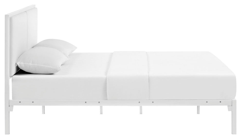 Modway Della King Vinyl Bed, White White
