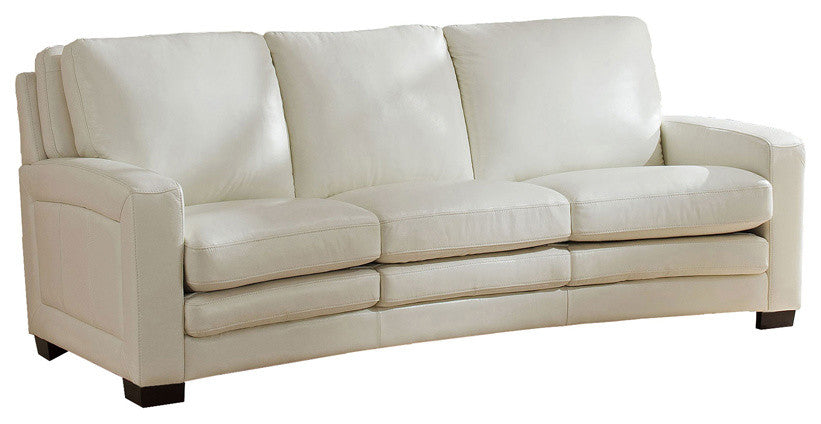 Joanna Leather Craft Sofa, Ivory White