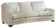 Joanna Leather Craft Sofa, Ivory White