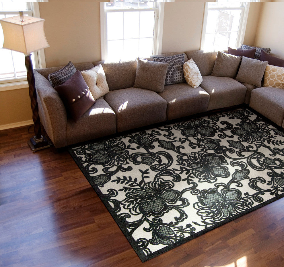 Nourison GRAPHIC ILLUSIONS 117 PEWTER RUG