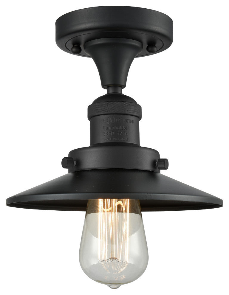 Innovations Lighting 517-1Ch-Bk-M6 1 Light Semi-Flush Mount
