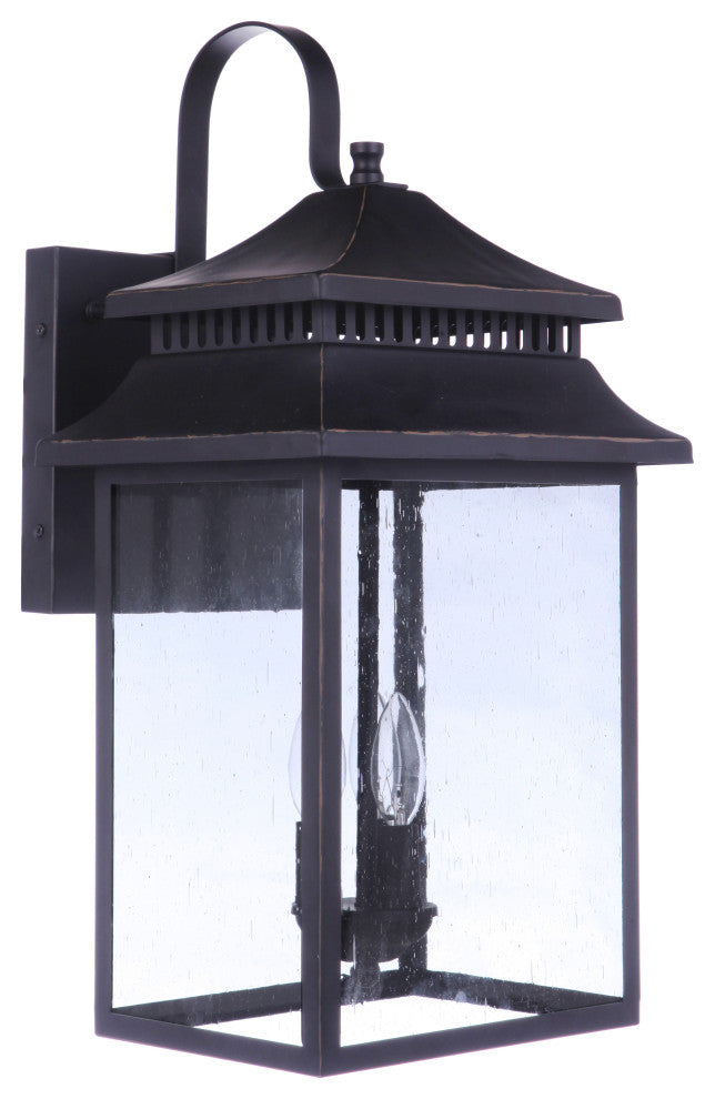 Crossbend Outdoor Lantern, Dark Bronze Gilded 60 Watt