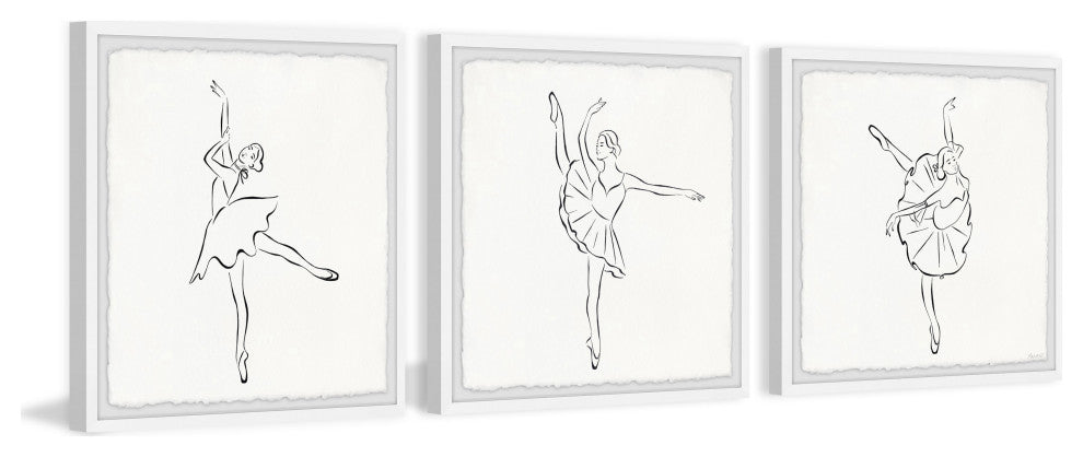 Basic Ballet Steps Triptych, 3-Piece Set, 12x12 Panels