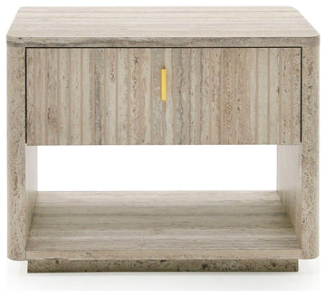 Nova Domus Daystar, Roma Beige Velvet, Travertine, Gold Bedroom Set, Eastern King