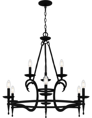 Quoizel OCA5032 Octavia 8 Light 32"W Taper Candle Style - Earth Black