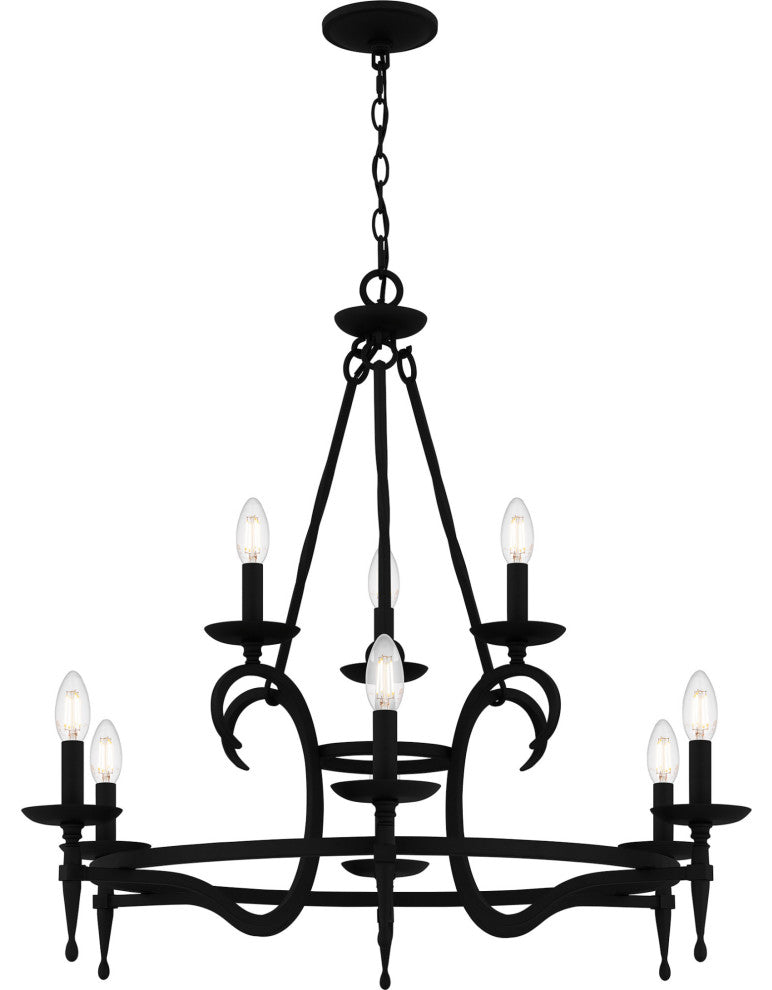 Quoizel OCA5032 Octavia 8 Light 32"W Taper Candle Style - Earth Black