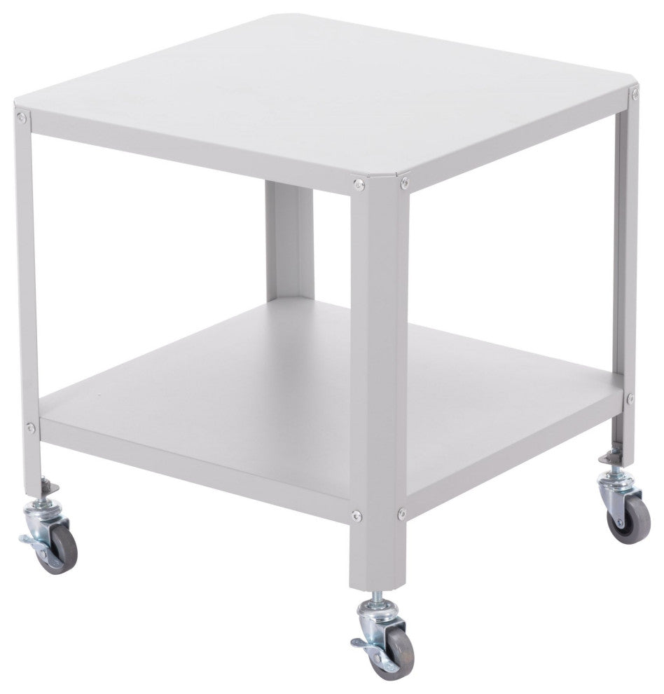 Sofa Side Table, Square, Steel Metal, Gray, Lounge Cafe Lobby Hospitality
