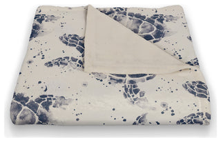 Splatter Sea Turtle 50x60 Throw Blanket, Navy