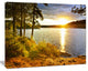 Beautiful View of Sunset over Lake, Landscape Canvas Art Print, 60"x28"
