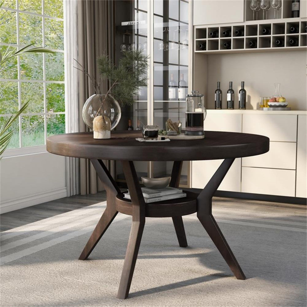 Furniture of America Urbani Contemporary Wood 1-Shelf Dining Table in Espresso