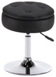 Storage Swivel PU Leather Vanity Stool, Black With Removeable Tray