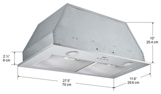 Ancona 28" Inserta Plus 420 CFM Ducted Insert Range Hood