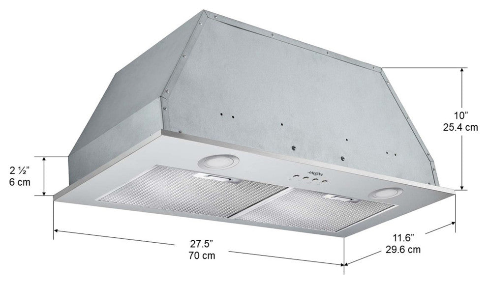Ancona 28" Inserta Plus 420 CFM Ducted Insert Range Hood