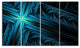 Turquoise Fractal Cross Design, Abstract Canvas Art Print, 48"x28", 4 Panels