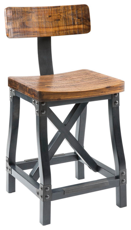 INK+IVY Lancaster Industrial Dining Table, Amber, Counter/Bar Stool