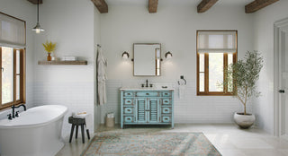 The Aurora Bathroom Vanity, Blue, 47", Single Sink, Freestanding