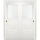 Sliding Closet Glass Bypass Doors / Mela 7012 Matte White / Rails, 84" X 84" ( 2* 42x84)