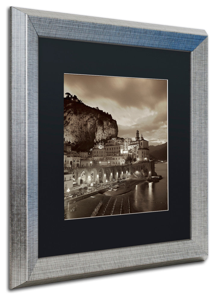 Alan Blaustein ''Atrani I'' Art, Silver Frame, Black Mat, 16x16